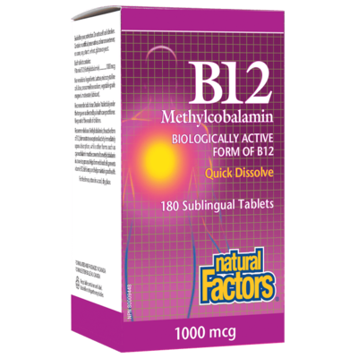 Natural Factors B12 Quick Dissolve 1000 mcg (180 Tablets)