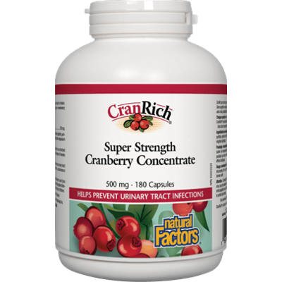 Natural Factors Cranrich Super Strength Cranberry Concentrate 500 mg (180 Capsules)
