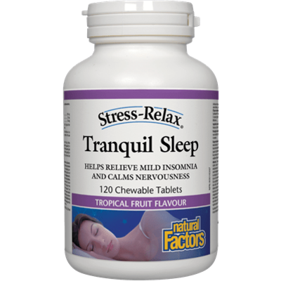 Natural Factors Stress-Relax Tranquil Sleep - Tropical Fruit (120 Chewable Tablets)