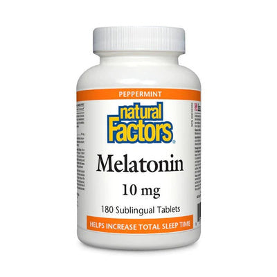Natural Factors Melatonin 10 mg - Peppermint (180 Tablets)