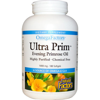 Natural Factors OmegaFactors Ultra Prim Evening Primrose Oil 1000 mg (180 Softgels)