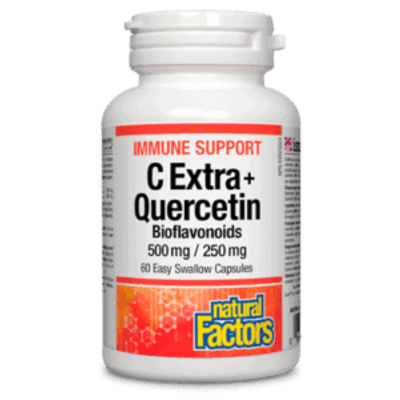 Natural Factors C Extra 500 mg + Quercetin Bioflavonoids 250 mg (90 Capsules)