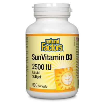 Natural Factors SunVitamin D3 2500 IU (500 Softgels)