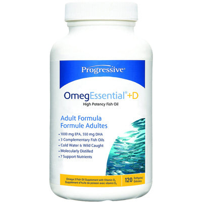 Progressive OmegEssential + D3 Fish Oil High Potency 1552 mg (120 Softgels)