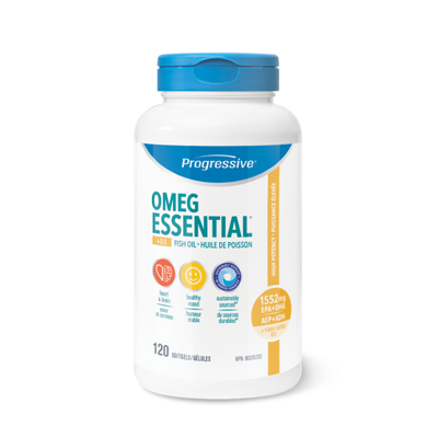 Progressive OmegEssential + D3 Fish Oil High Potency 1552 mg (120 Softgels)