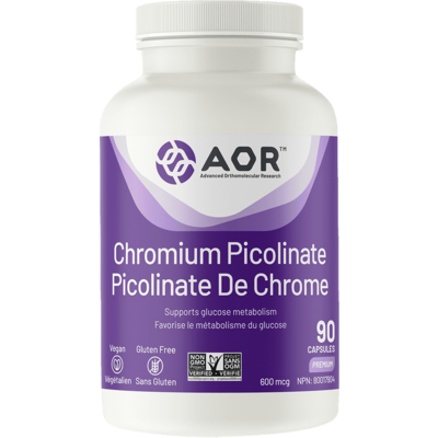 AOR Chromium Picolinate 600 mcg (90 VCaps)