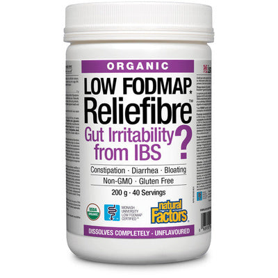 Natural Factors Organic Low Fodmap Reliefibre - Unflavoured (200 g)
