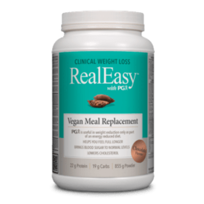 Natural Factors RealEasy With PGX Vegan Meal Replacement Powder - Chocolate (855 g)
