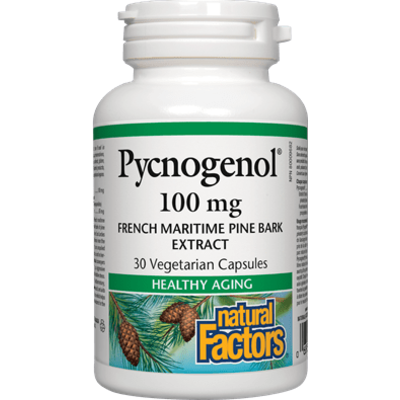Natural Factors Pycnogenol French Maritime Pine Bark Extract 100 mg (30 VCaps)