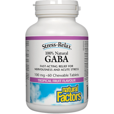 Natural Factors Stress-Relax GABA 100 mg - Tropical Fruit (60 Chewable Tablets)