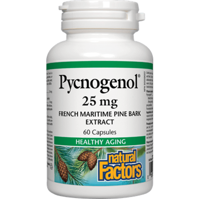 Natural Factors Pycnogenol French Maritime Pine Bark Extract 25 mg (60 Capsules)