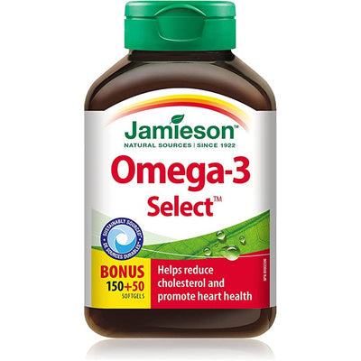 Jamieson Omega-3 Select 1000 mg BONUS SIZE (200 Softgels)