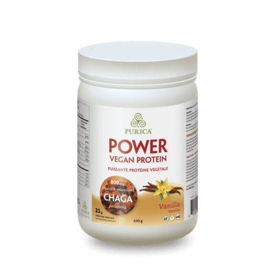 Purica Power Vegan Protein Isolate with Chaga Mushroom - Vanilla (630 g)