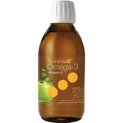 NutraSea+D Omega-3 + Vitamin D 1250 mg - Crisp Apple (200 mL)