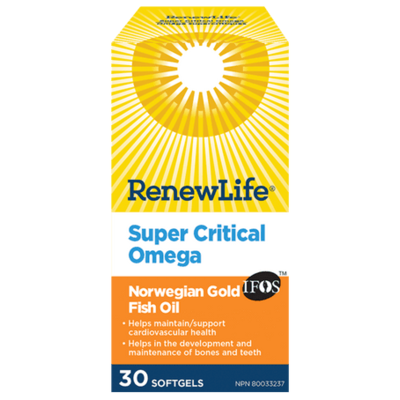 Renew Life Super Critical Omega Norwegian Gold Fish Oil (30 Softgels)