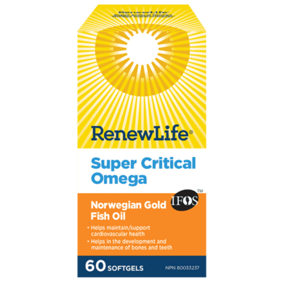 Renew Life Super Critical Omega Norwegian Gold Fish Oil (60 Softgels)