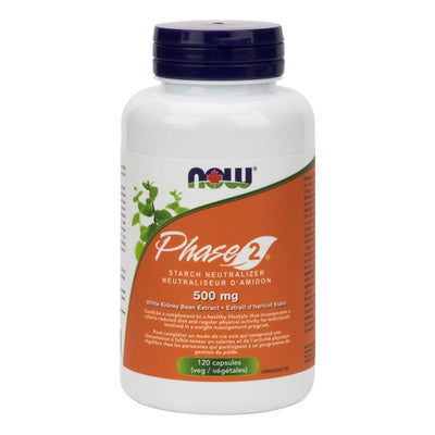 NOW Phase-2 Starch Neutralizer White Kidney Bean Extract 500 mg (120 VCaps)
