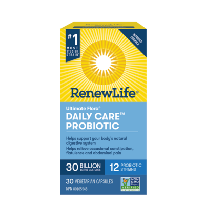 Renew Life Ultimate Flora Daily Care Probiotic 30 Billion - Shelf Stable (30 VCaps)