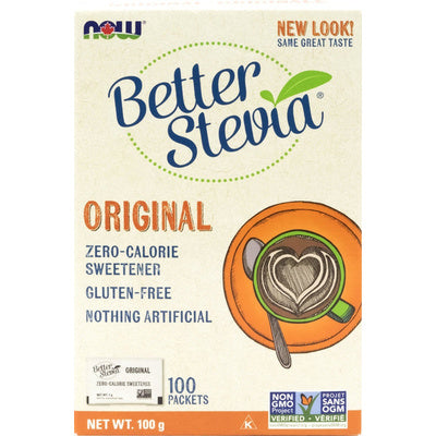 NOW Better Stevia Zero-Calorie Sweetener - Original (100 Packets)