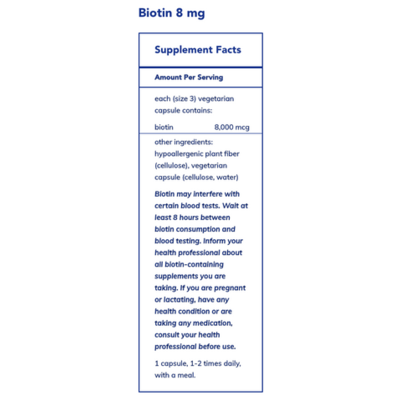 Pure Encapsulations Biotin 8 mg (120 VCaps)