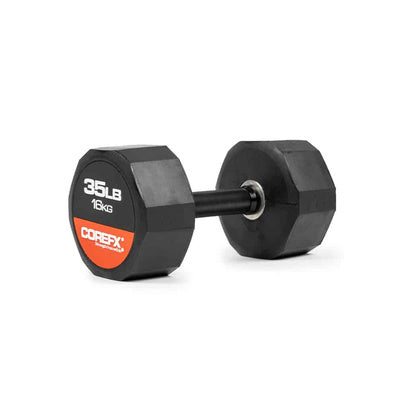 CoreFX 12 EDGES RUBBER DUMBBELL 35 LB SINGLE