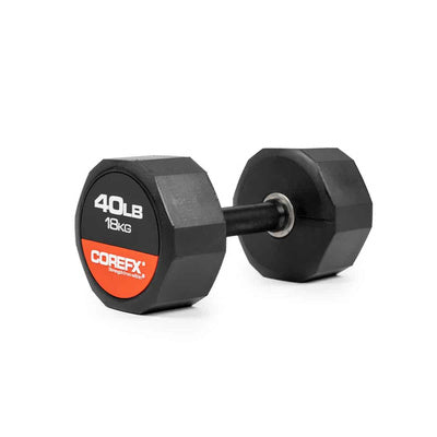 CoreFX 12 EDGES RUBBER DUMBBELL 40 LB SINGLE