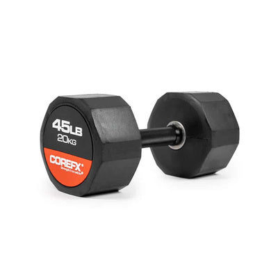 CoreFX 12 EDGES RUBBER DUMBBELL 45 LB SINGLE