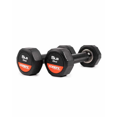 CoreFX 12 EDGES RUBBER DUMBBELL 5LB SINGLE