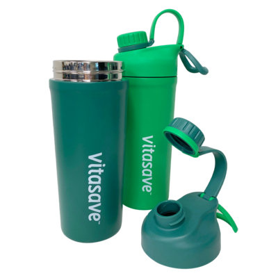 Vitasave Stainless Steel Sport Shaker Bottle - Emerald Green (850 mL)