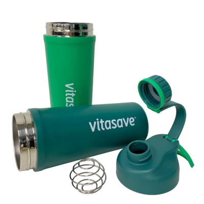 Vitasave Stainless Steel Sport Shaker Bottle - Emerald Green (850 mL)