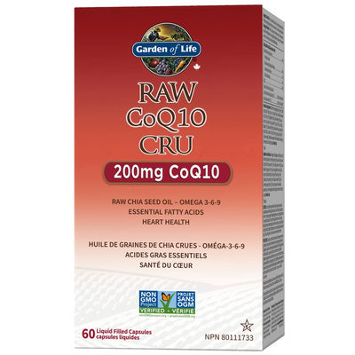 Garden of Life RAW CoQ10 CRU 200 mg (60 Capsules)