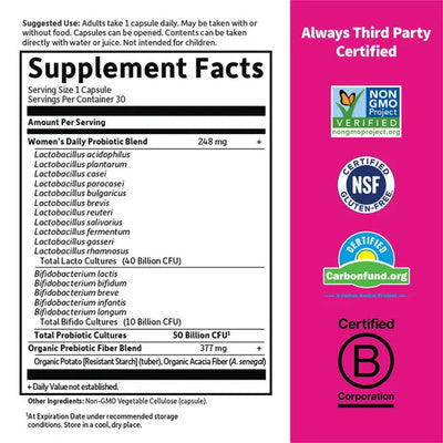 Garden of Life Dr. Formulated Probiotics Once Daily Women's 50 Billion Shelf-Stable (30 VCaps)