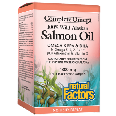 Natural Factors CompleteOmega Salmon Oil 1300 mg (180 Softgels)