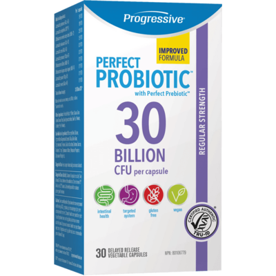 Progressive Perfect Probiotic Regular Strength 30 Billion CFU (30 VCaps)