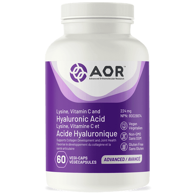 AOR Hyaluronic Acid with Lysine and Vitamin C 224 mg (60 VCaps)