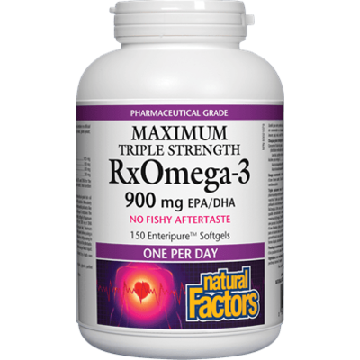 Natural Factors Maximum Triple Strength RxOMEGA-3 900 mg EPA/DHA (150 Softgels)