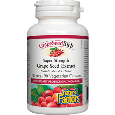 Natural Factors GrapeSeedRich Grape Seed Extract Super Strength 100 mg (90 VCaps)