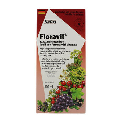 Salus Floravit Yeast and Gluten-Free Iron Liquid Formula (500 mL)