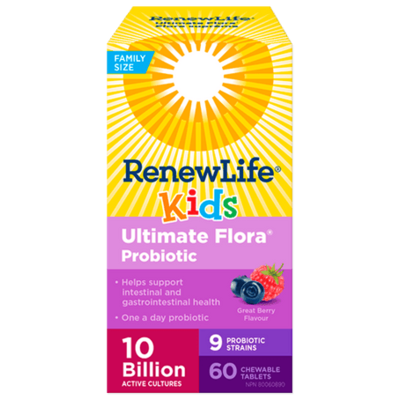 Renew Life Kids Ultimate Flora Probiotic 10 Billion (60 Tablets)