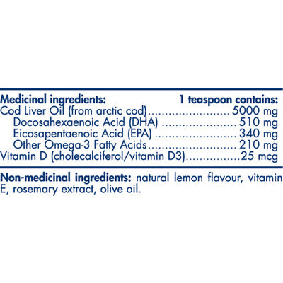 Nordic Naturals Arctic Cod Liver Oil 1000 mg - Lemon (90 Softgels)