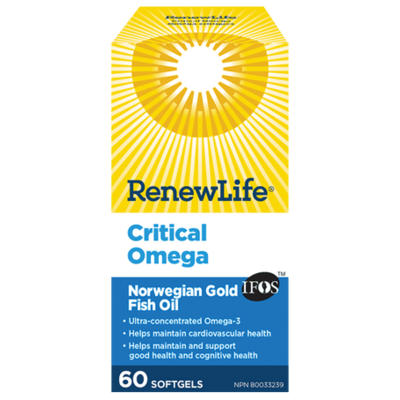 Renew Life Critical Omega Norwegian Gold Fish Oil (60 Softgels)