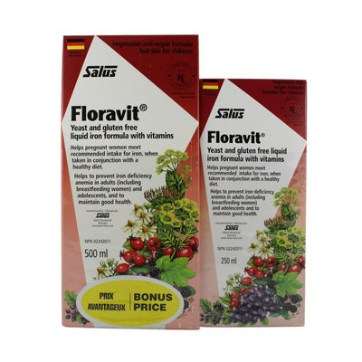 Salus Floravit Yeast and Gluten-Free Iron Liquid Formula BONUS PACK (750 mL)