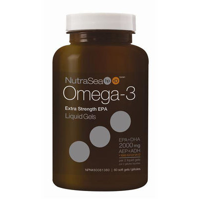 NutraSea HP+D Omega-3 Liquid Gels Extra Strength EPA 2000 mg (60 Softgels)
