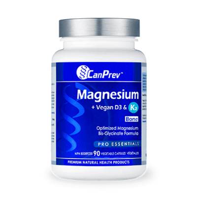 CanPrev Magnesium + Vegan D3 & K2 Bone (90 VCaps)