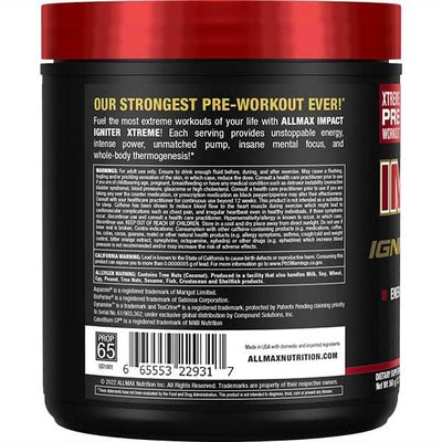 ALLMAX Impact Igniter Xtreme Pre-Workout - Blue Raspberry (360 g)