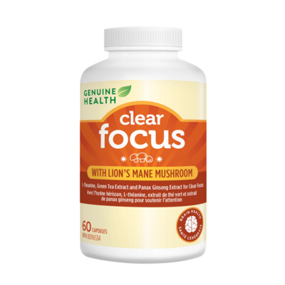 Genuine Health Clear Focus with Lion's Mane Mushroom (60 Capsules)