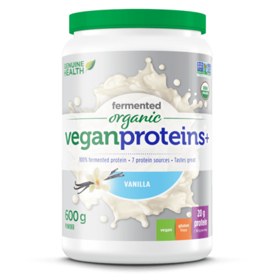 Genuine Health Fermented Organic Vegan Proteins+ Powder - Vanilla (900 g)